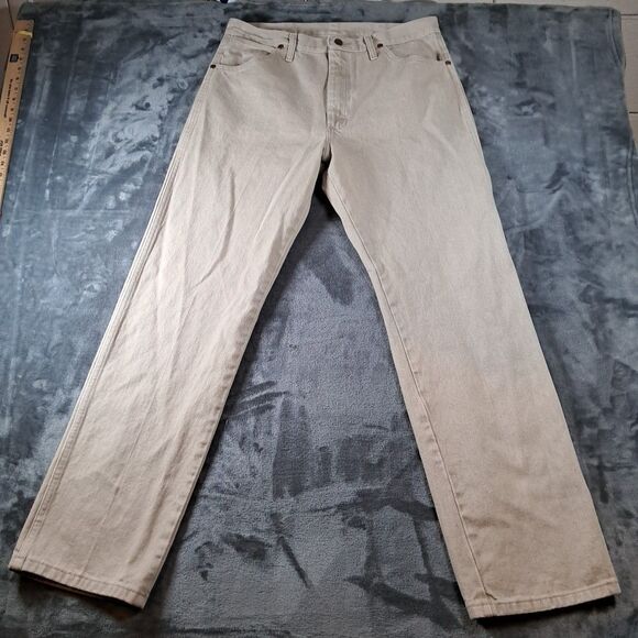 Wrangler Tan Khaki 13MWZTN Original Cowboy Jeans mens 34x32 Rodeo - Picture 1 of 13